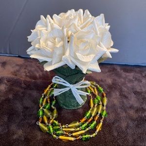 Handmade Earth-tone Glass Beaded Necklace